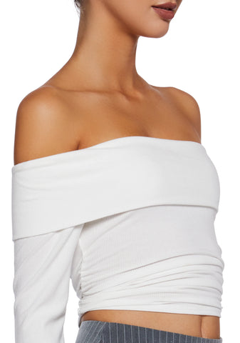 Hold Me Now Off The Shoulder Top - White