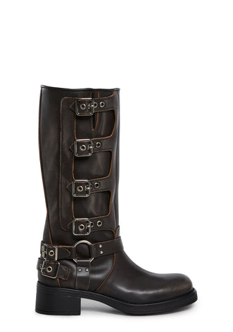 Rocky Distressed Buckle Boots
