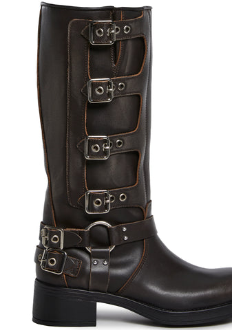 Rocky Distressed Buckle Boots