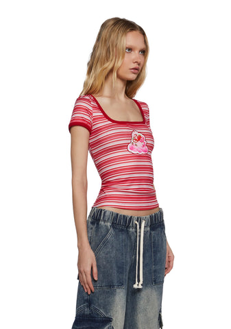 Caring Hearts Striped Tee