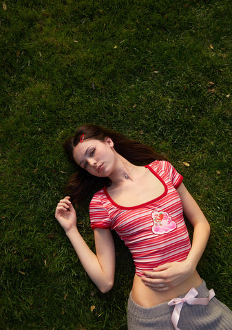 Caring Hearts Striped Tee