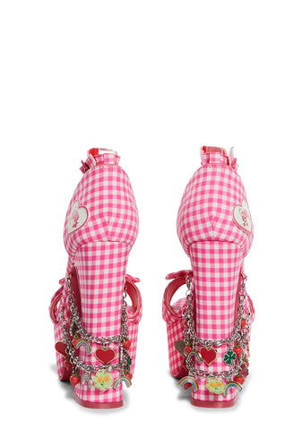 Holy Revelation Platform Heels - Gingham