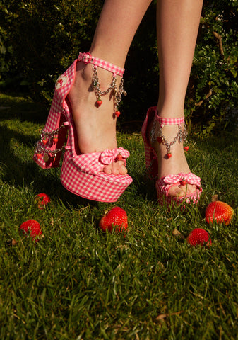 Holy Revelation Platform Heels - Gingham