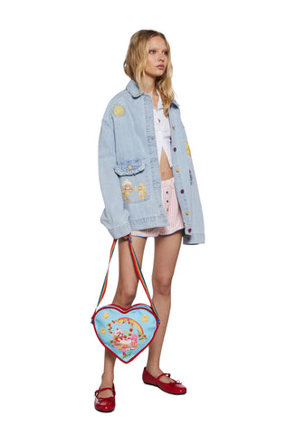 Over Tea Canvas Heart Bag