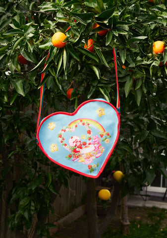 Over Tea Canvas Heart Bag