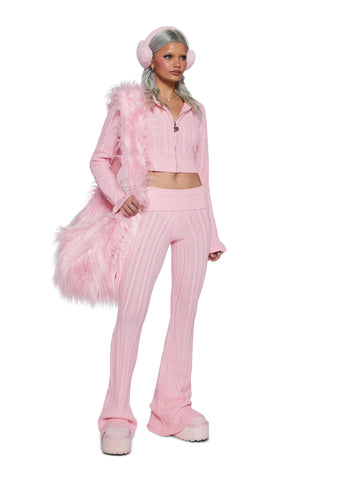 Deep Thoughts Flare Pants - Pink