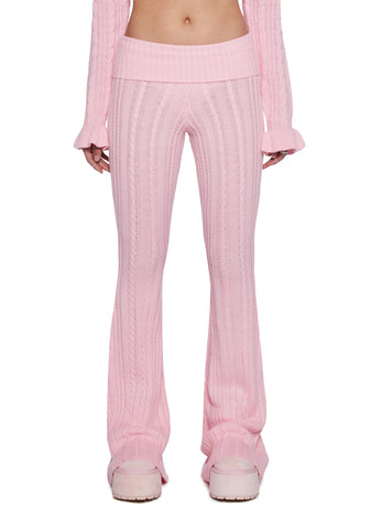 Deep Thoughts Flare Pants - Pink