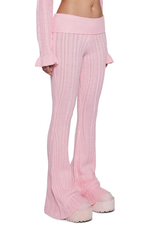 Deep Thoughts Flare Pants - Pink