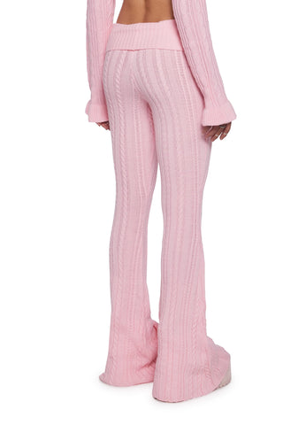 Deep Thoughts Flare Pants - Pink