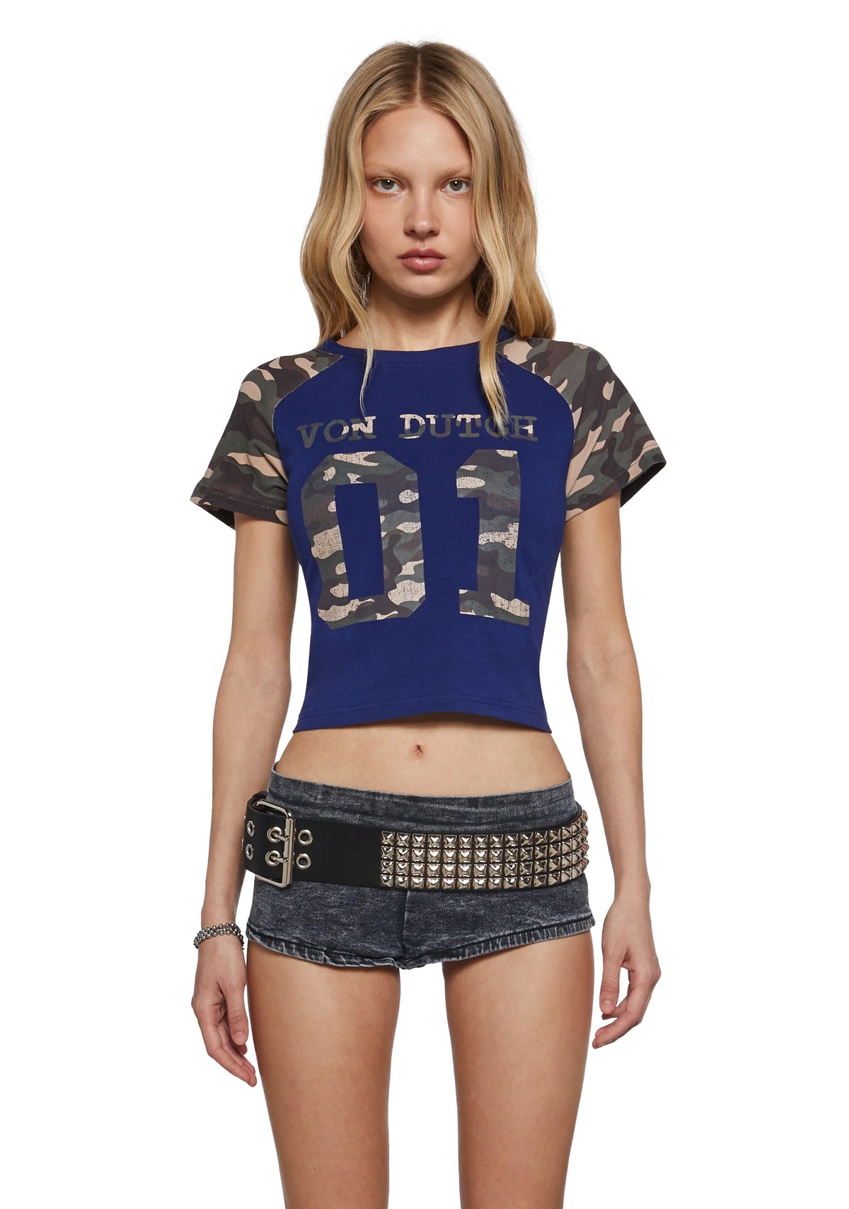 Camo Raglan Tee - Blue