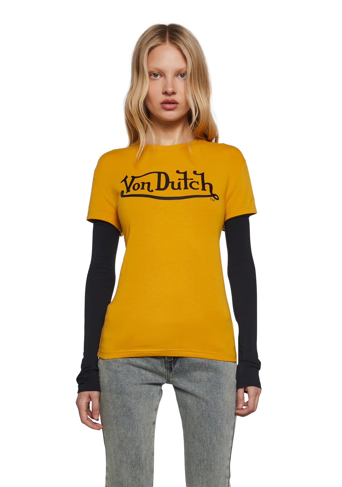 Fitted Twofer Long Sleeve Top