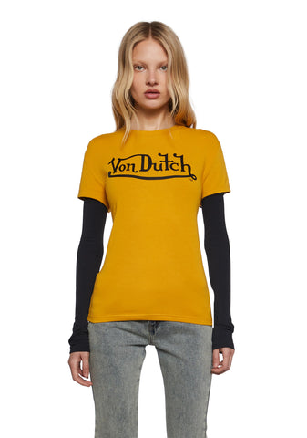 Fitted Twofer Long Sleeve Top