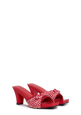 Bless Your Heart Heeled Sandals - Red