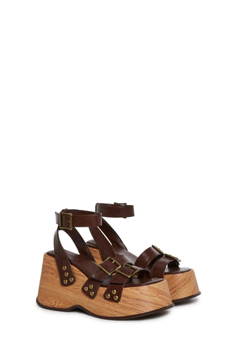 Summer Moves Platform Wedges - Brown
