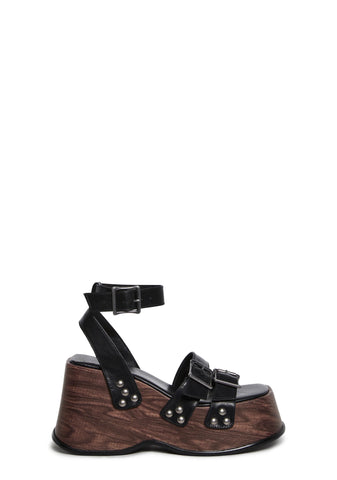 Summer Moves Platform Wedges - Black