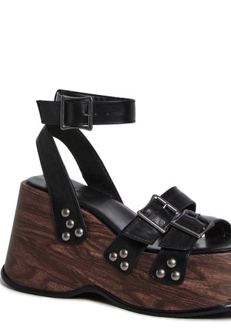 Summer Moves Platform Wedges - Black