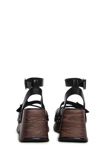 Summer Moves Platform Wedges - Black