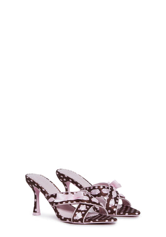 Sweetheart Glance Heeled Sandals - Polka Dot