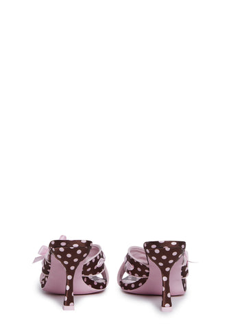 Sweetheart Glance Heeled Sandals - Polka Dot