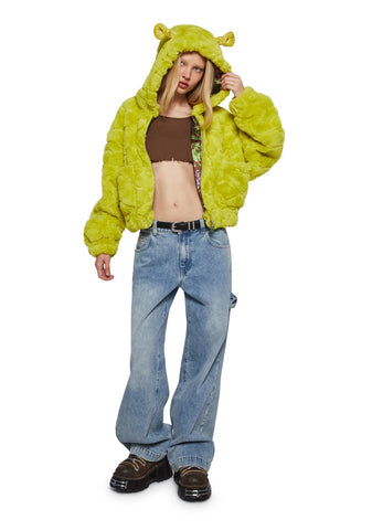 Ogre Chic Fuzzy Zip-Up Jacket