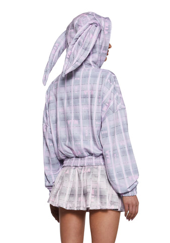 Erlang Zip Up Bunny Squares Hoodie
