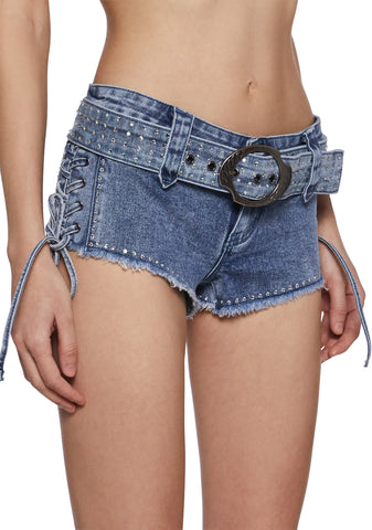 Ranch Star Rhinestone Micro Shorts