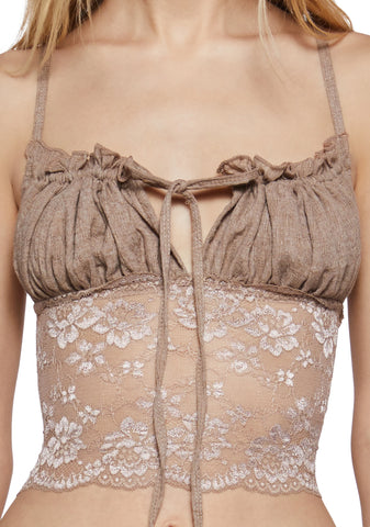 Desert Rose Convertible Cami Top - Brown