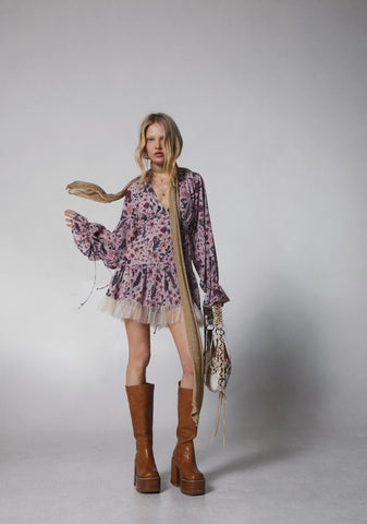 Dreamy Dusk Mini Dress - Floral