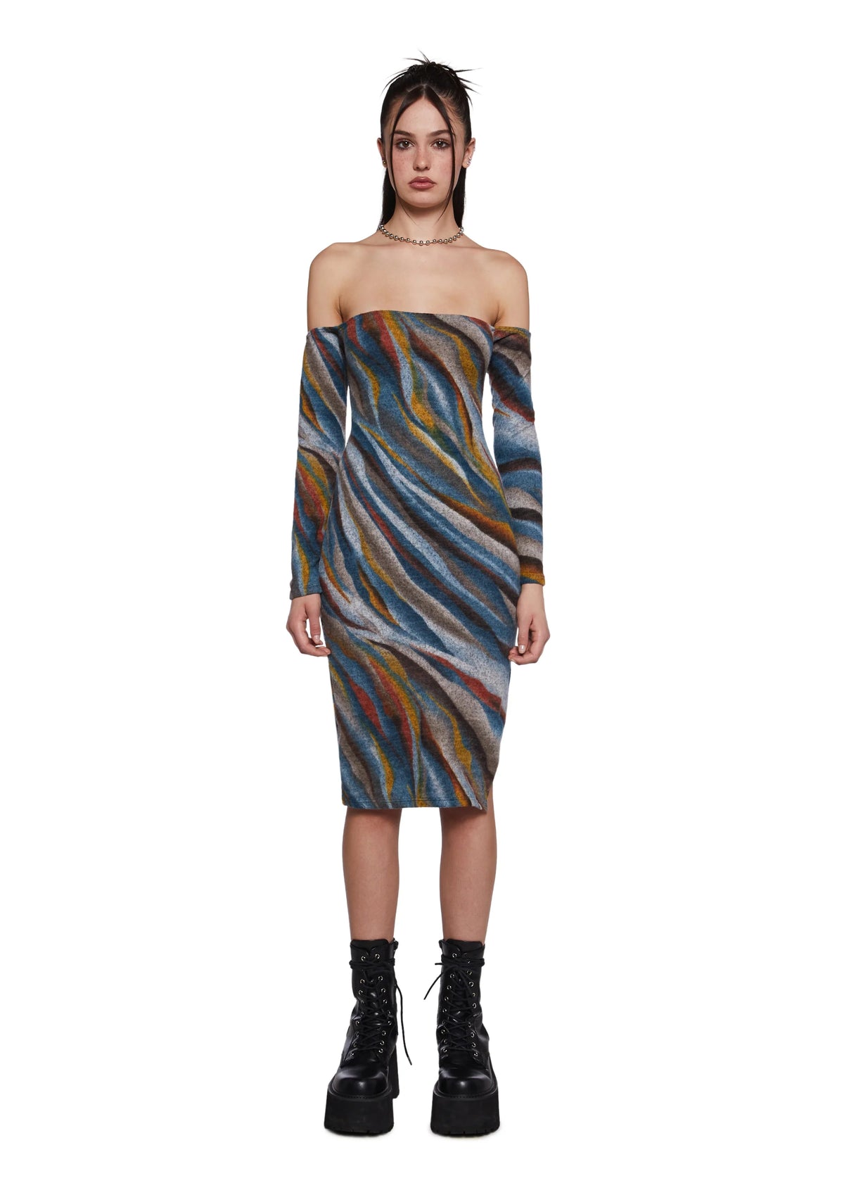 Sound Waves Midi Dress
