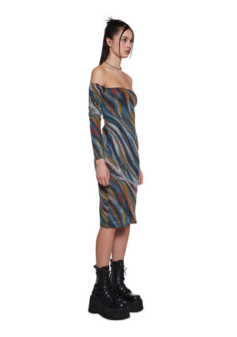 Sound Waves Midi Dress