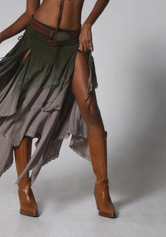 Sahara Wildflower Maxi Skirt Set - Green