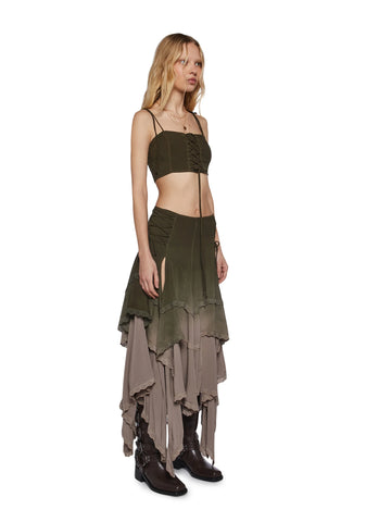 Sahara Wildflower Maxi Skirt Set - Green