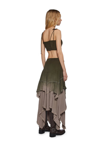 Sahara Wildflower Maxi Skirt Set - Green