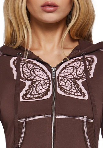 Skater Heart Crop Hoodie