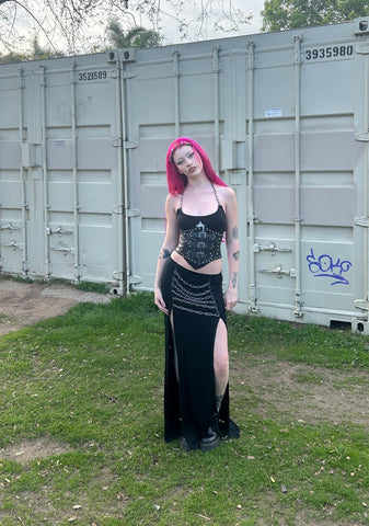 Steel Echoes Maxi Skirt