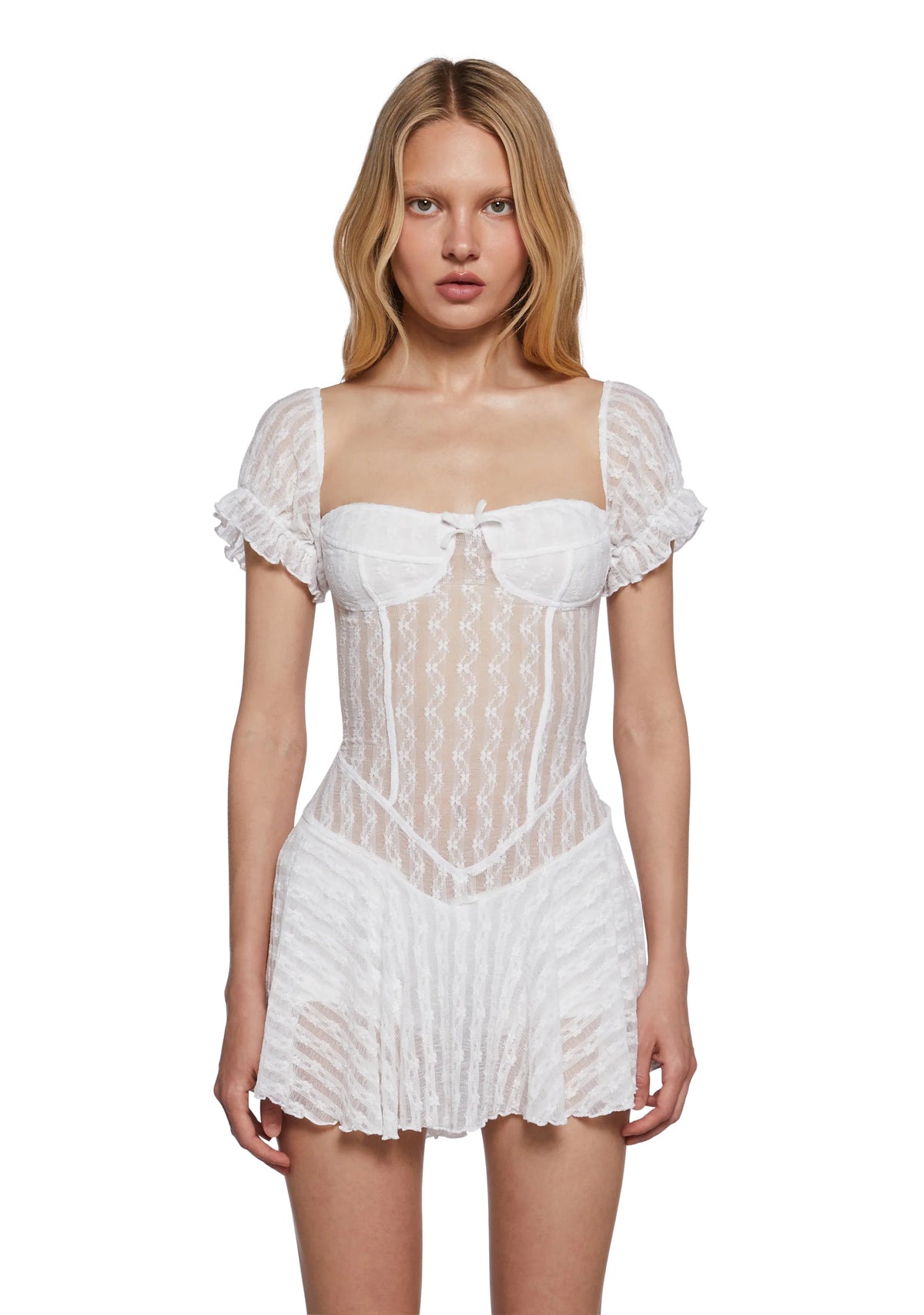 Crushes And Dreams Lace Dress - White