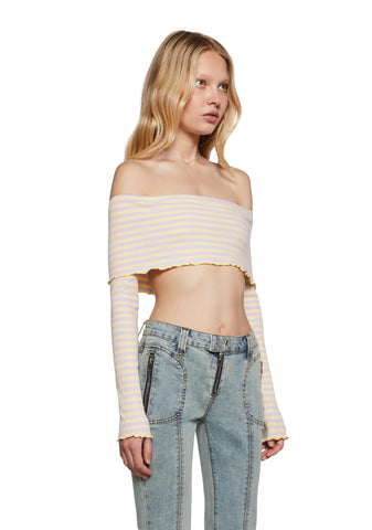 Mood Status Striped Top - Yellow