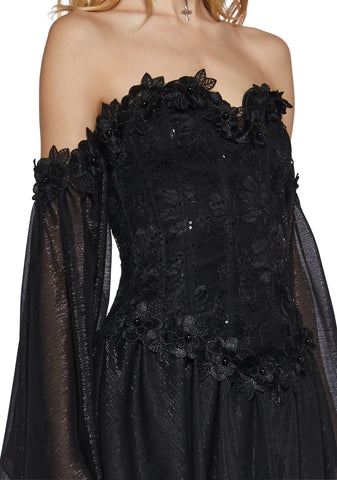 Sparkling Enchantment Mini Dress - Black