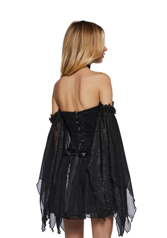 Sparkling Enchantment Mini Dress - Black