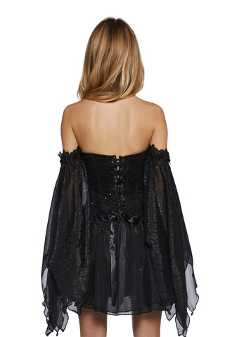 Sparkling Enchantment Mini Dress - Black