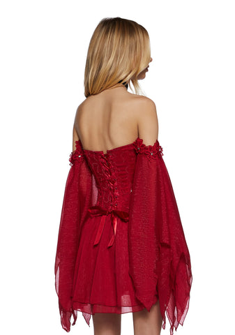 Sparkling Enchantment Mini Dress - Red