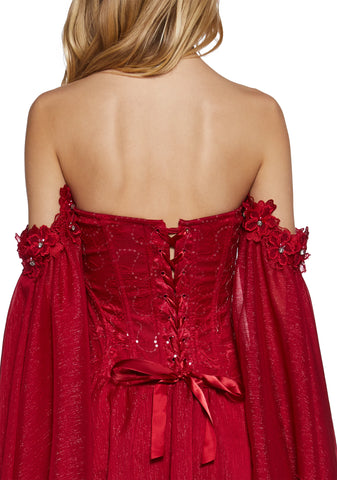 Sparkling Enchantment Mini Dress - Red