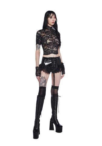 Midnight Ominous Trance Lace Top