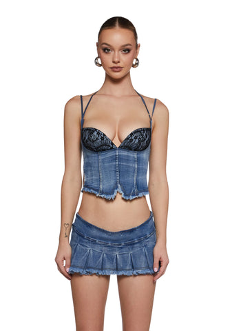 Underground Scene Skirt Set - Blue