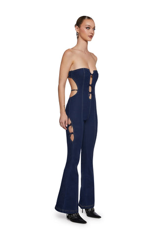 Meet Me Downtown Denim Jumpsuit