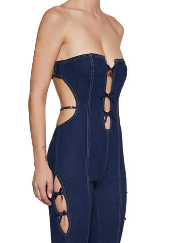 Meet Me Downtown Denim Jumpsuit