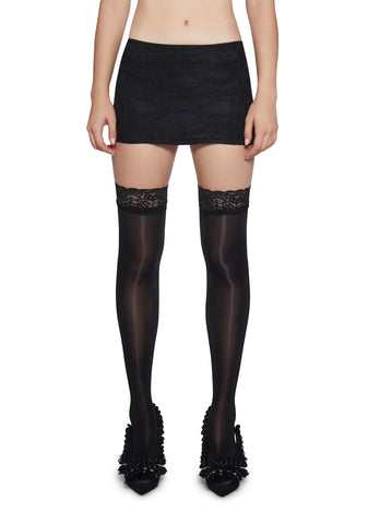 Playful Flirt Lace Mini Skirt - Black