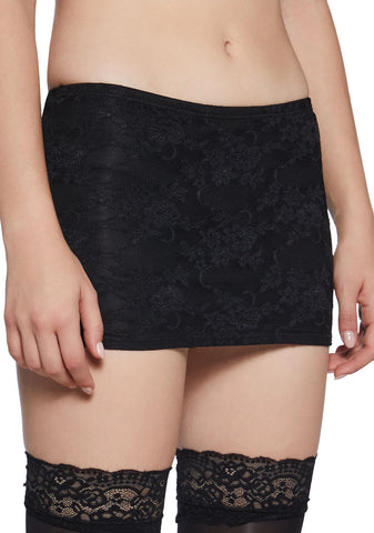 Playful Flirt Lace Mini Skirt - Black