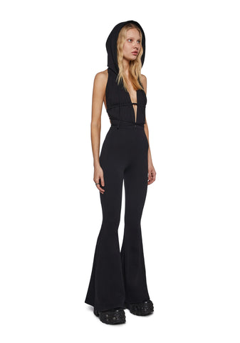 Ambient Hooded Backless Jumpsuit