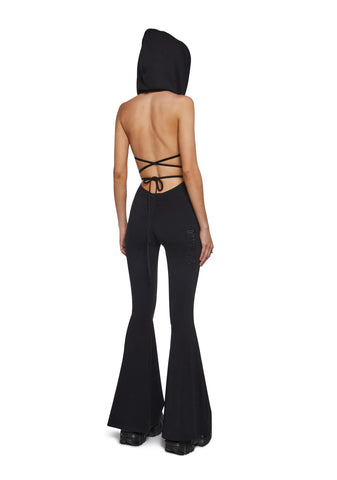 Ambient Hooded Backless Jumpsuit